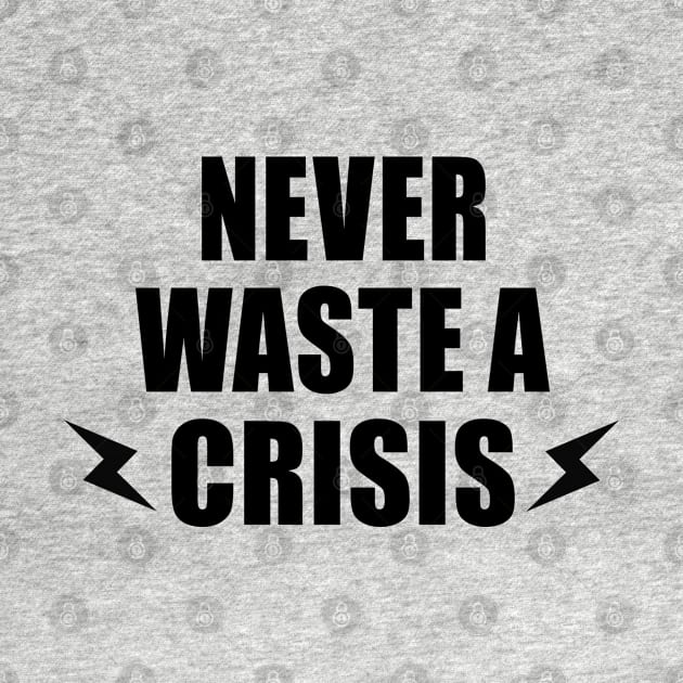 NEVER WASTE A CRISIS SPRUCH CORONA KRISE 2020 VIRUS PANDEMIE by ndnc